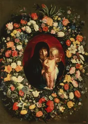 Madonna und Kind mit Blumenkranz, ca. 1618